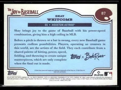 2025 Topps x Bob Ross: The Joy of Baseball #87 Shay Whitcomb - Baseball Card Single