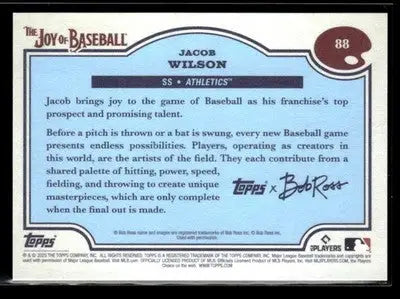 2025 Topps x Bob Ross: The Joy of Baseball #88 Jacob Wilson - Baseball Card Single