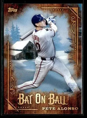 2025 Topps x Bob Ross: The Joy of Baseball #BOB-16 Pete Alonso Bat On Ball - Baseball Card Single