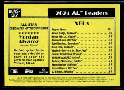 2025 Topps Yordan Alvarez #90AS-37b 1990 35th Anniversary All-Stars Astros