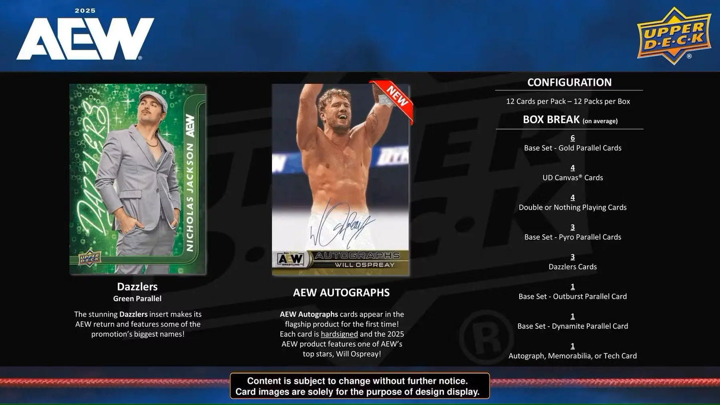 2025 Upper Deck AEW All Elite Wrestling Hobby Box - Sports Card Hobby Boxes