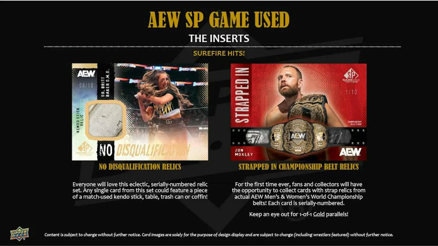 2025 Upper Deck AEW SP Game Used Wrestling Hobby Box | Columbia Sports Cards - Wrestling Card Box