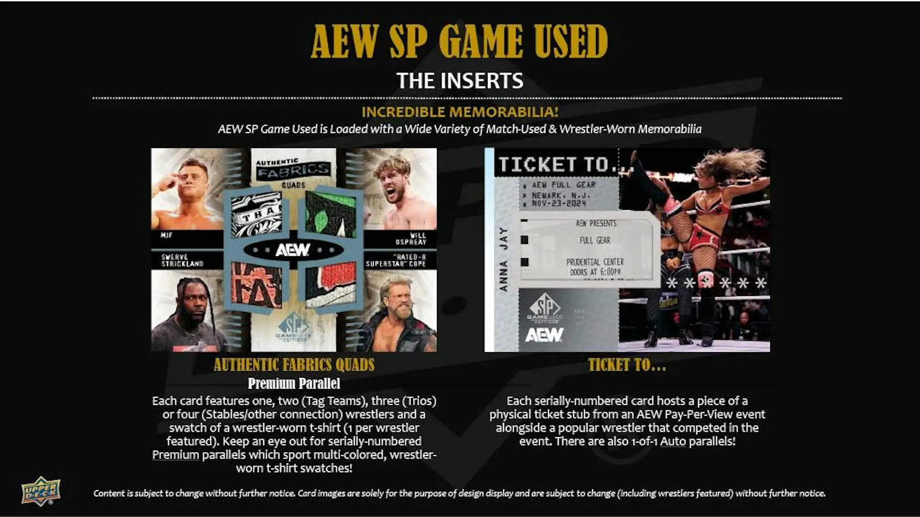 2025 Upper Deck AEW SP Game Used Wrestling Hobby Box | Columbia Sports Cards - Wrestling Card Box