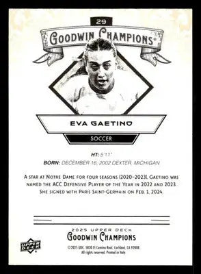 2025 Upper Deck Goodwin Champions #29 Eva Gaetino - Other