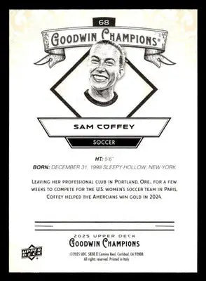 2025 Upper Deck Goodwin Champions #68 Sam Coffey - Soccer Card Single
