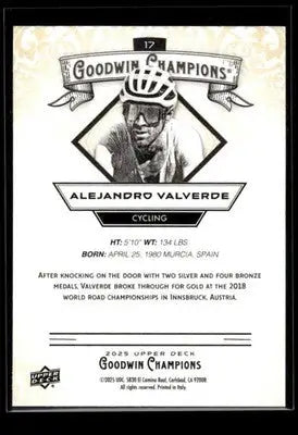 2025 Upper Deck Goodwin Champions Alejandro Valverde #17 Cycling - Other