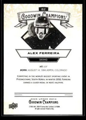 2025 Upper Deck Goodwin Champions Alex Ferreira #82 Skiing - Skiing Card Single
