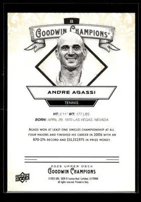 2025 Upper Deck Goodwin Champions Andre Agassi #8 Tennis