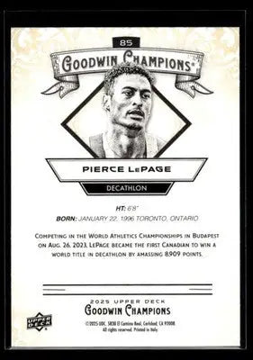 2025 Upper Deck Goodwin Champions Pierce LePage #85 Decathlon - Other