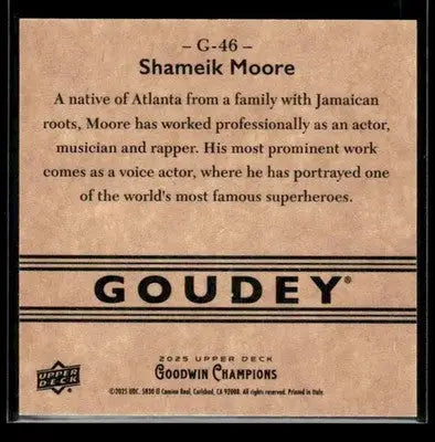2025 Upper Deck Goodwin Champions Shameik Moore #G-46 Goudey Actor