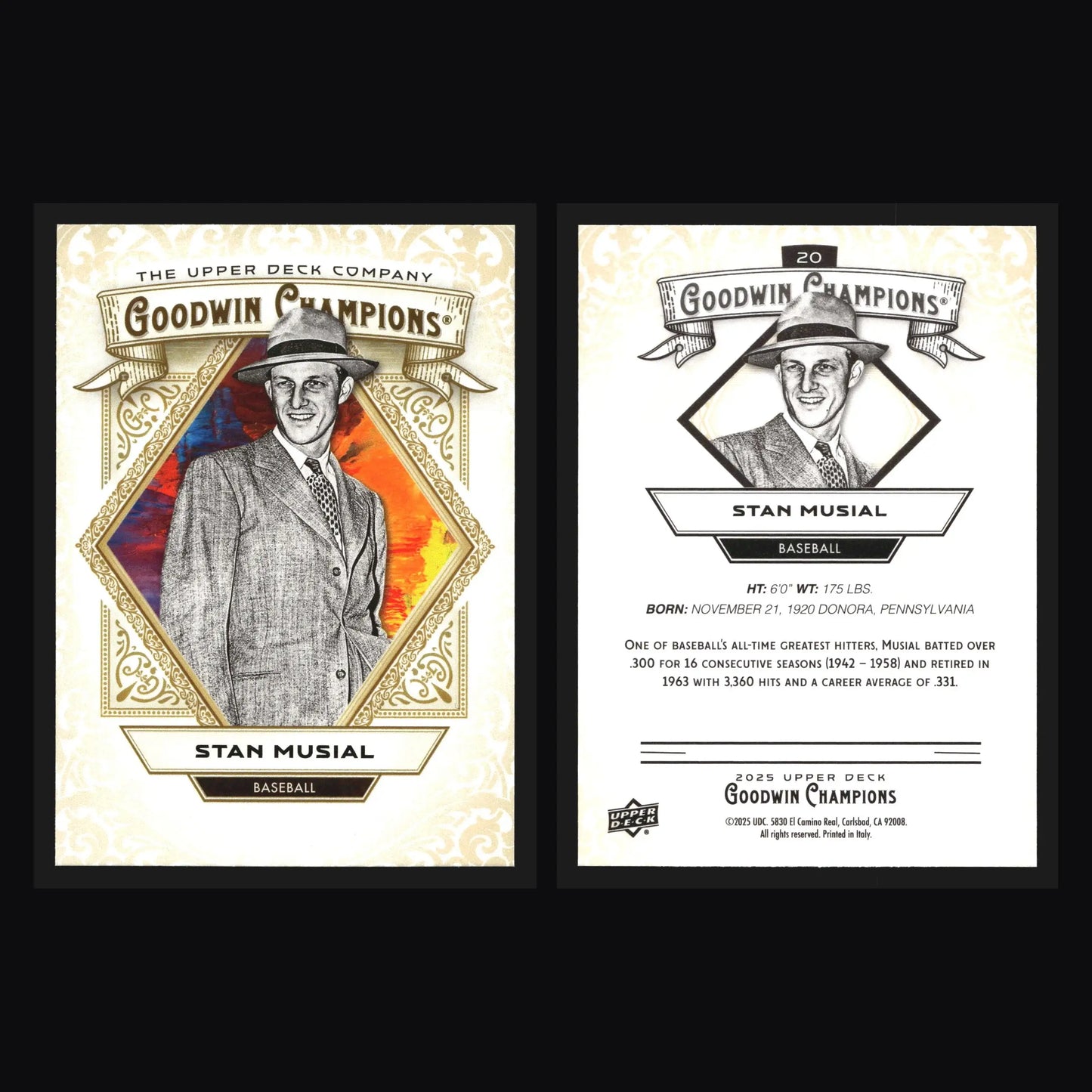 2025 Upper Deck Goodwin Champions Stan Musial #20 Cardinals HOF - Baseball Card Single