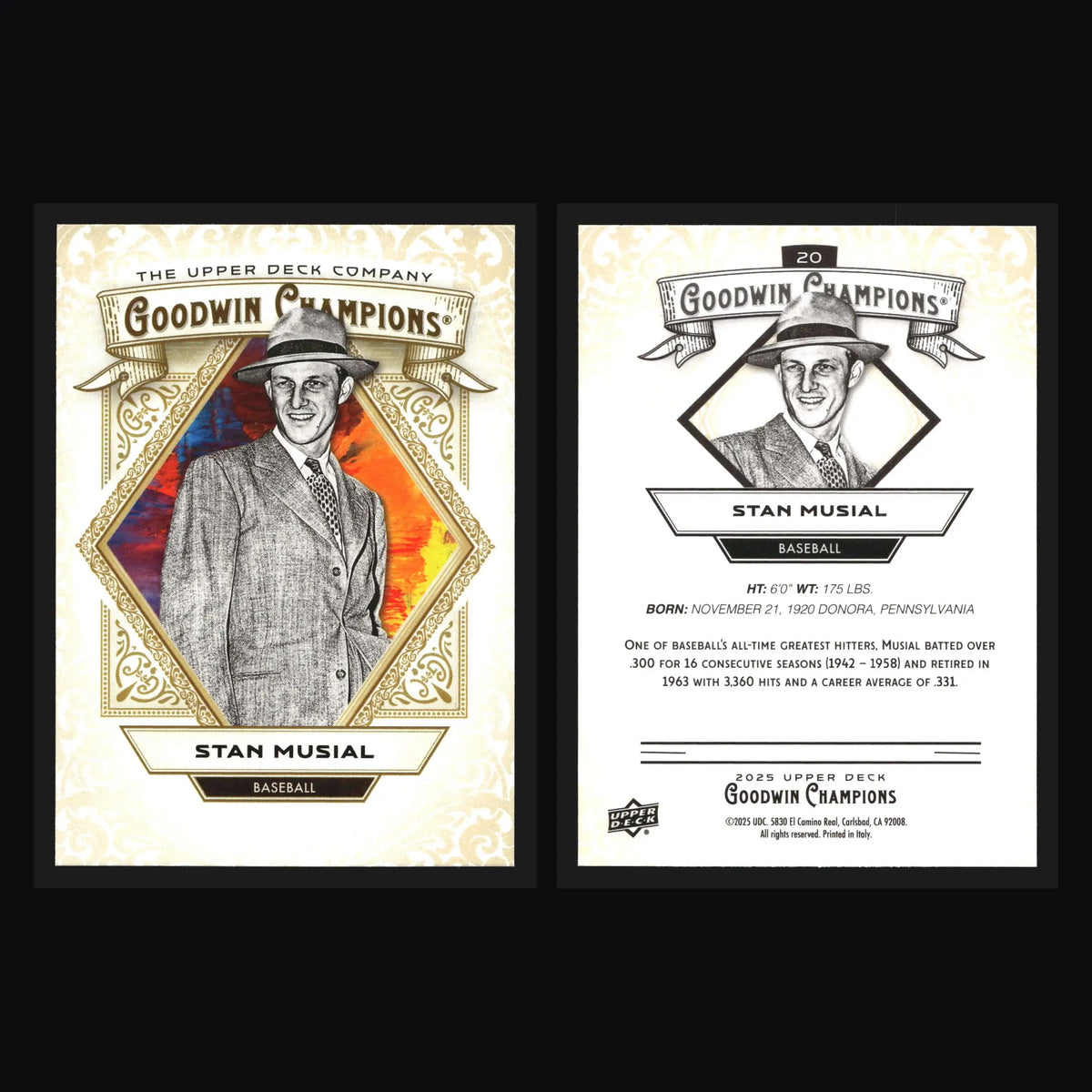 2025 Upper Deck Goodwin Champions Stan Musial #20 Cardinals HOF - Baseball Card Single