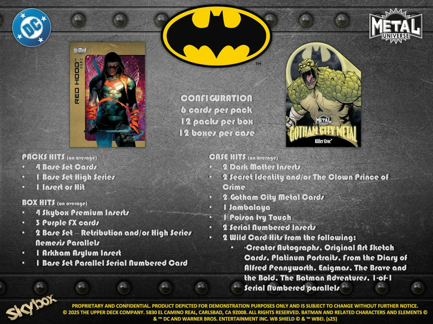 2025 Upper Deck Skybox Metal Universe Batman Hobby Box | Columbia Sports Cards