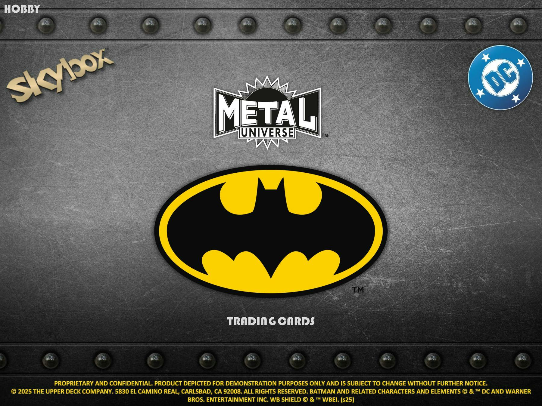 Batman Skybox Metal Universe Hobby Box

Arkham Asylum PETG Die-Cut Cards

The Clown Prince of Crime 3D Lenticular Insert

Precious Metal Gems Parallels

Jambalaya and Platinum Portraits Batman Cards
