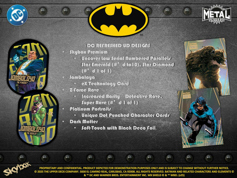 2025 Upper Deck Skybox Metal Universe Batman Hobby Box | Columbia Sports Cards