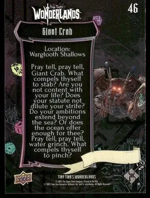 2025 Upper Deck Tiny Tina’s Wonderlands Giant Crab #46 - Other