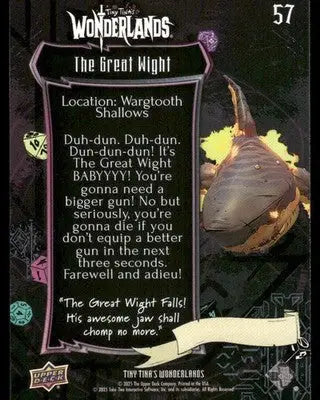 2025 Upper Deck Tiny Tina’s Wonderlands The Great Wight #57 - Other