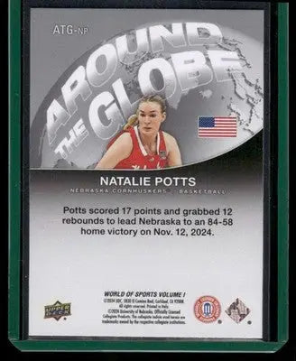 2025 Upper Deck World of Sports Natalie Potts #ATG-NP Around the Globe - Other