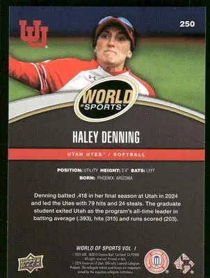 2025 Upper Deck World Sports Haley Denning #250 / Softball - Other