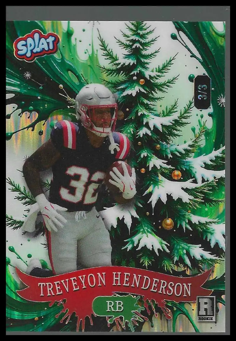 2025 Wild Card Splat #3/3 Holiday Green Shock #SCFCTc3-TH Treveyon Henderson
