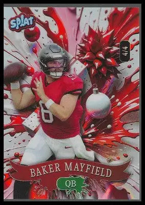 2025 Wild Card Splat #4/4 Holiday Foilboard ##SCFWRd5-BM Baker Mayfield - Football Card Single