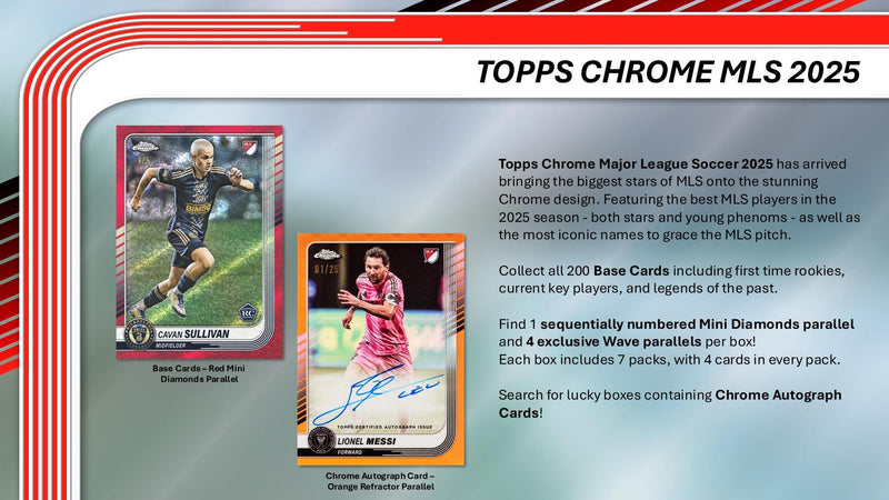 2025 Topps Chrome MLS Major League Soccer Value Box
