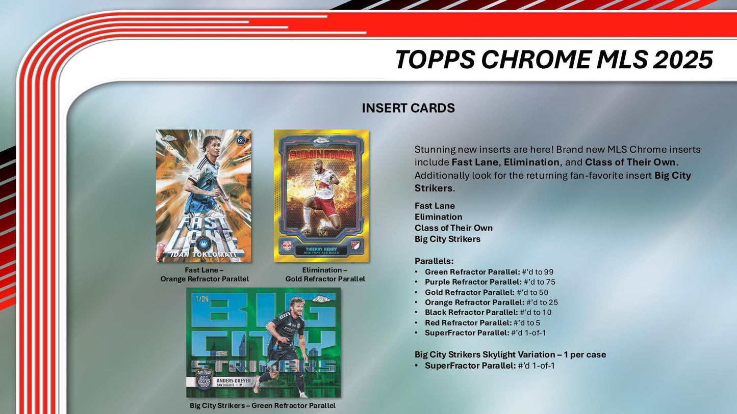 2025 Topps Chrome MLS Major League Soccer Value Box
