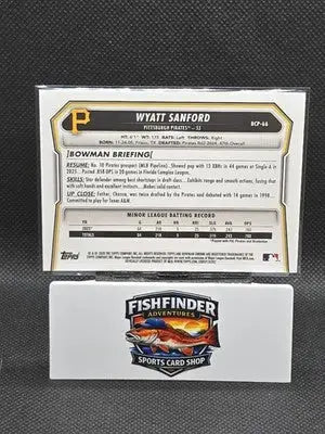 2026 Bowman 1st Bowman Wyatt Sanford #BCP-66 Reptilian Refractor Pirates - Baseball Card Single