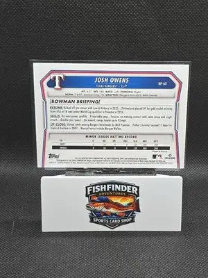 2026 Bowman Baseball Josh Owens #BP-62 Scorecard Blue /150 Rangers - Baseball Card Single