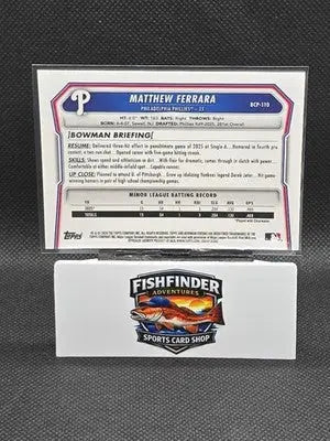 2026 Bowman Baseball Matthew Ferrara Reptilian Refractor PHILADELPHIA PHILLIES - Baseball Card Single