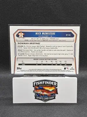 2026 Bowman Baseball Nick Monistere 1st Bowman #BP-103 Purple /250 Astros - Baseball Card Single