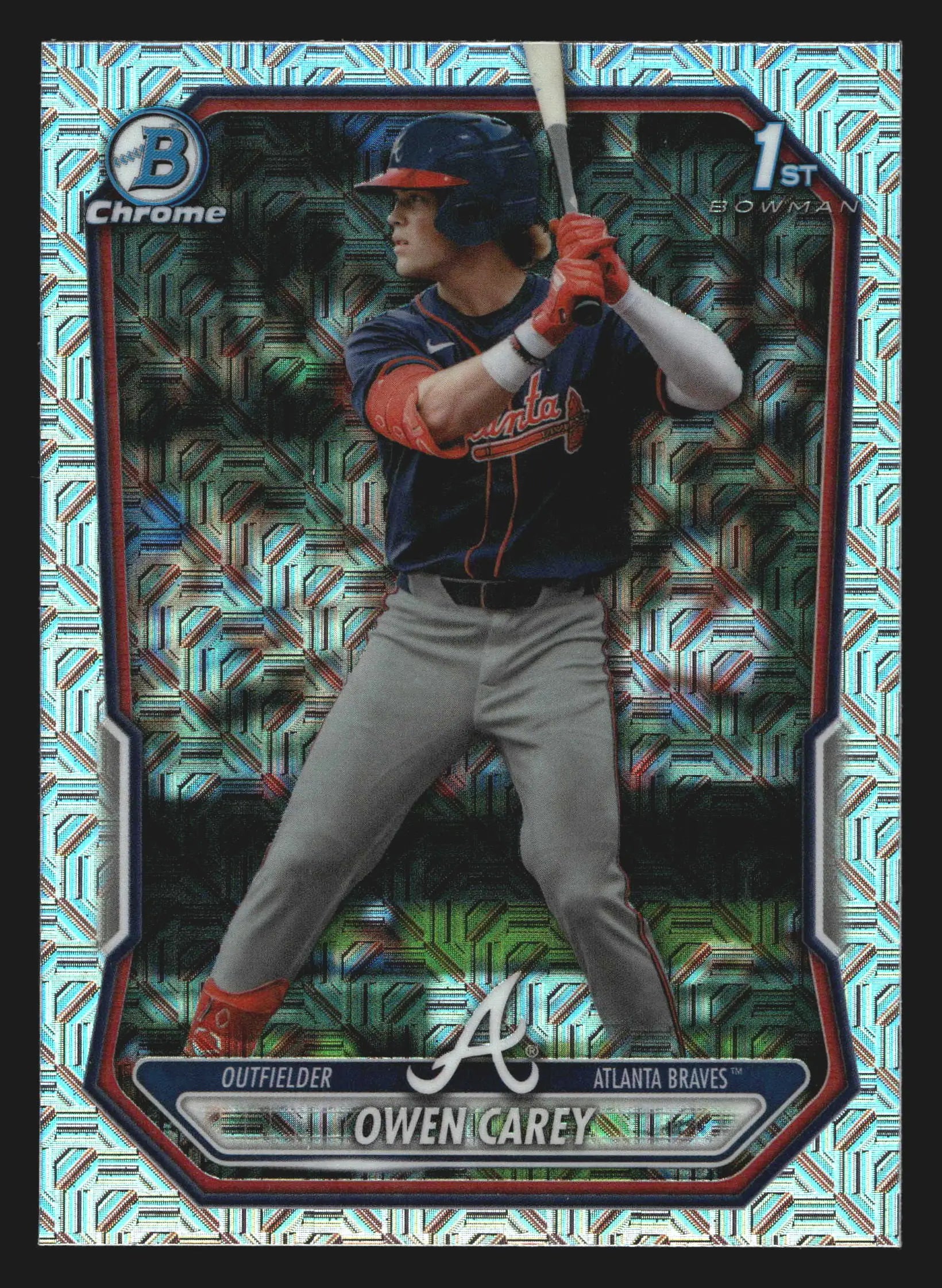 2026 Bowman Chrome #BCP-69 Owen Carey Mojo Refractor Braves 1st Bowman