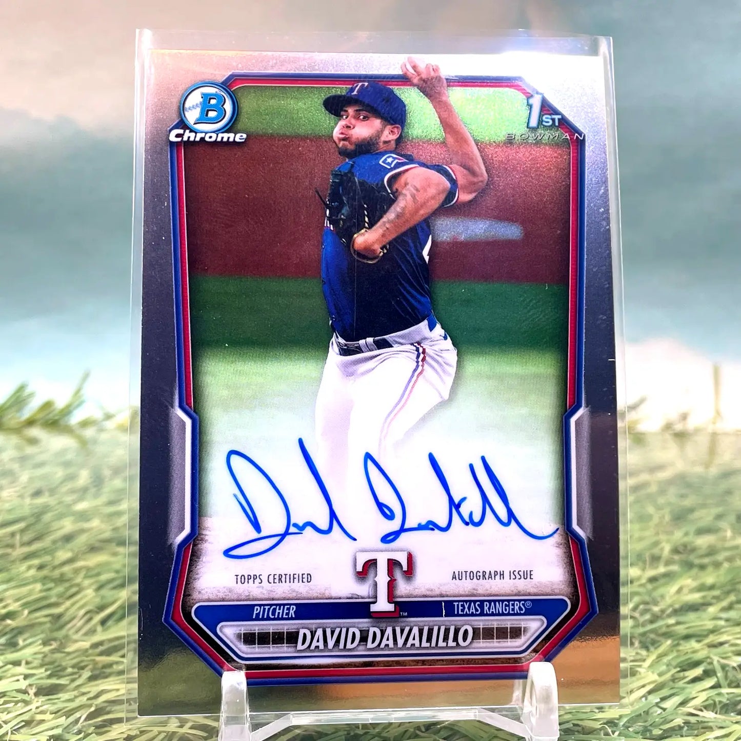 2026 Bowman Chrome David Davalillo 1st Bowman Prospect Auto Rangers KM84 - Baseball Card Single