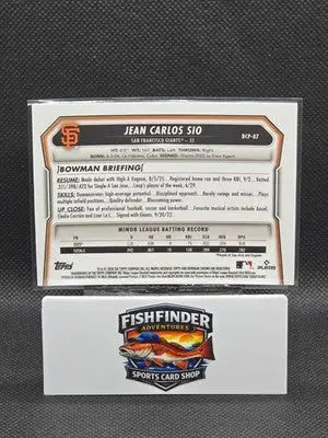 2026 Bowman Chrome Jean Carlos Sio 1st Bowman Reptilian Refractor #BCP-87 - Baseball Card Single