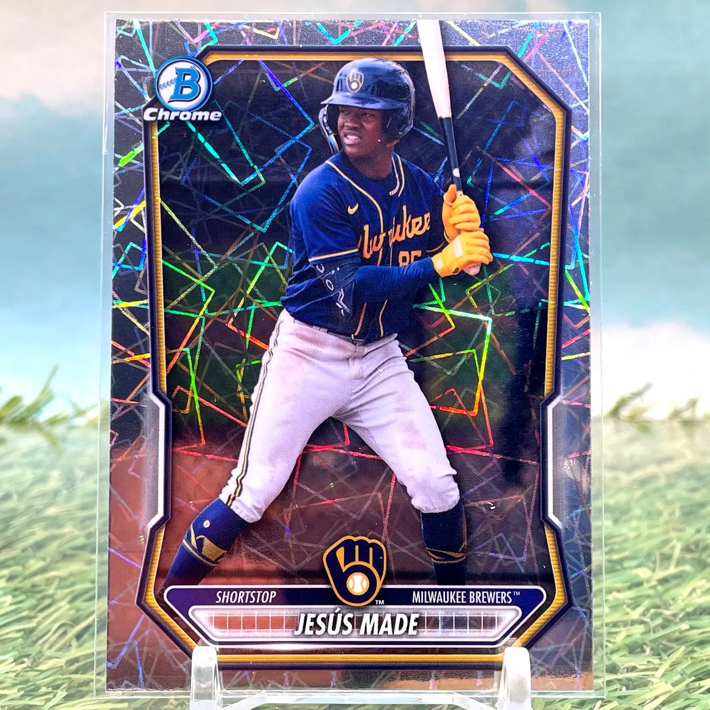 2026 Bowman Chrome Lazer Refractor Jesus Made BCP-96 Milwuakee Brewers - Baseball Card Single