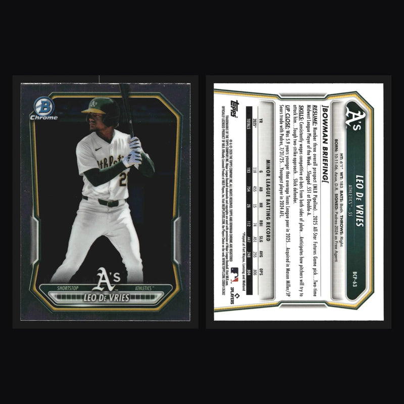 2026 Bowman Chrome Leo De Vries #BCP-63 Athletics - Baseball Card Single