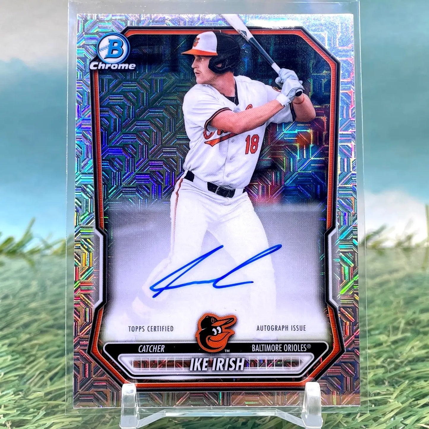 2026 Bowman Chrome Mojo Refractor Autograph Ike Irish Orioles On Card Auto - Baseball Card Single