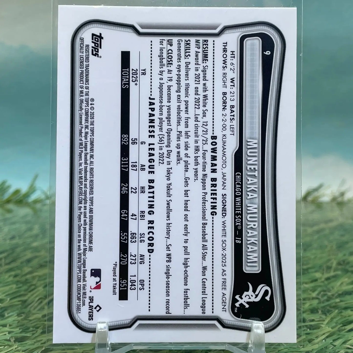 2026 Bowman Chrome Munetaka Murakami (RC) Rookie Mojo Refractor White Sox - Baseball Card Single