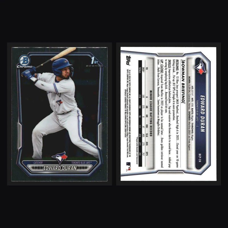 2026 Bowman Chrome Prospects #BCP-24 Edward Duran 1st Bowman Blue Jays