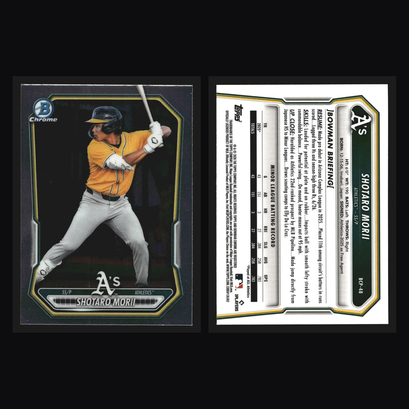 2026 Bowman Chrome Prospects #BCP-48 Shotaro Morii Athletics - Baseball Card Single