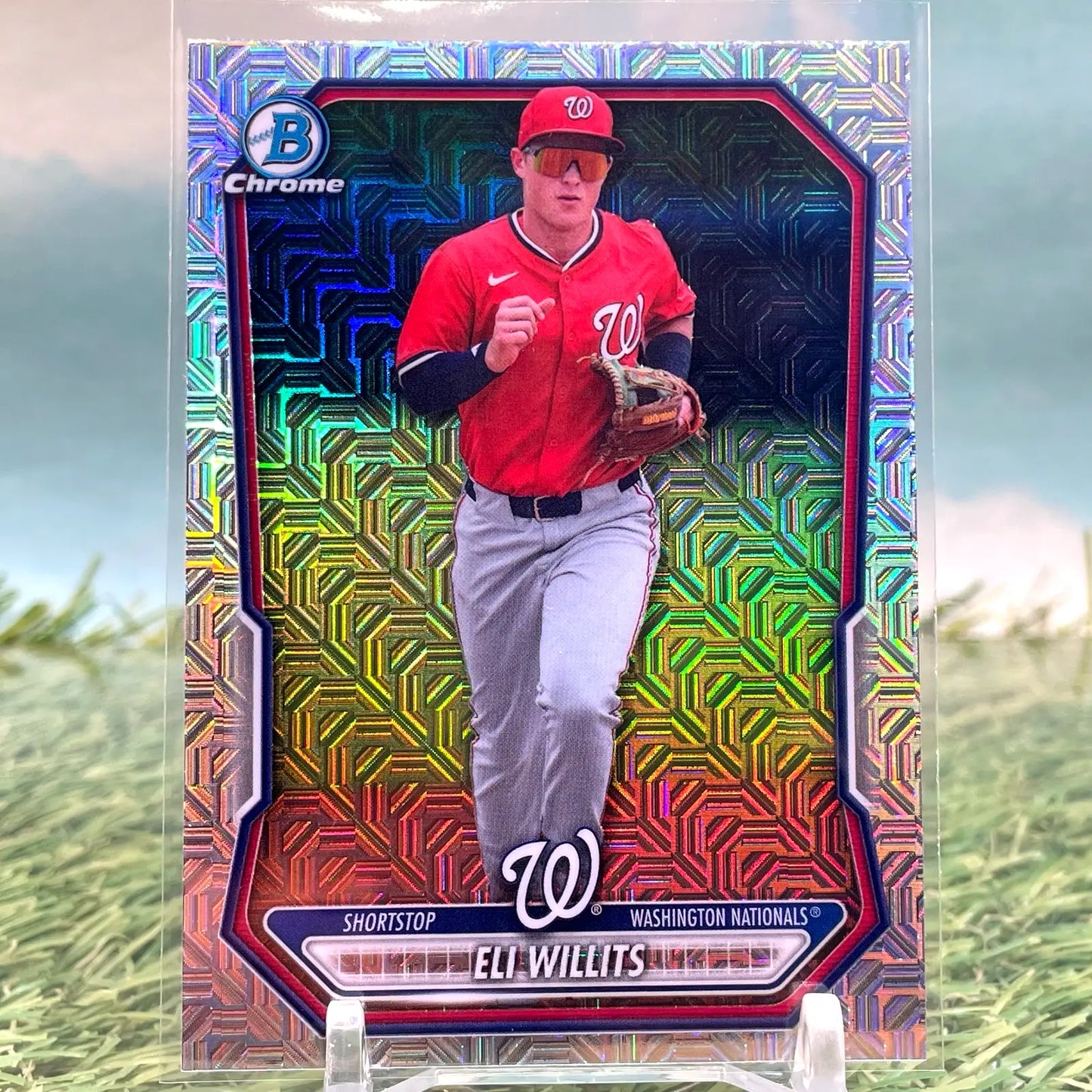 2026 Bowman Chrome Prospects-Eli Willits Mojo Refractor Nationals #BCP-95 - Baseball Card Single