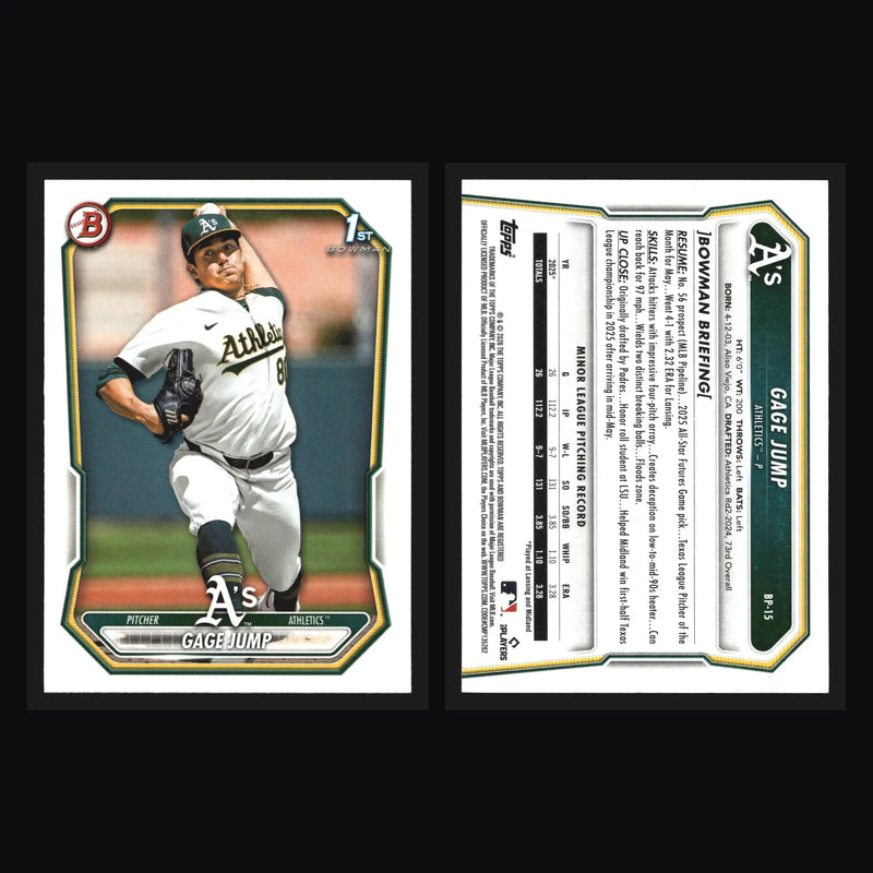 2026 Bowman Prospects #BP-15 Gage Jump Athletics 1st Bowman - Baseball Card Single