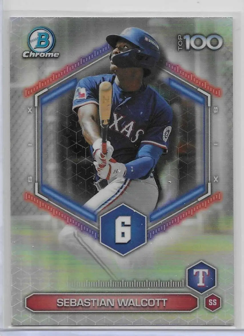 2026 Bowman Sebastian Walcott #6 Top 100 Rangers (1231) - Baseball Card Single