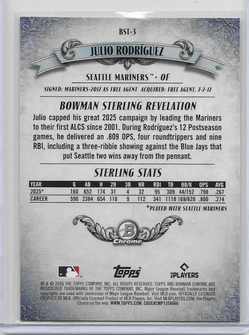 2026 Bowman Sterling Mojo Mega Julio Rodriguez BST-3 (1304) - Baseball Card Single