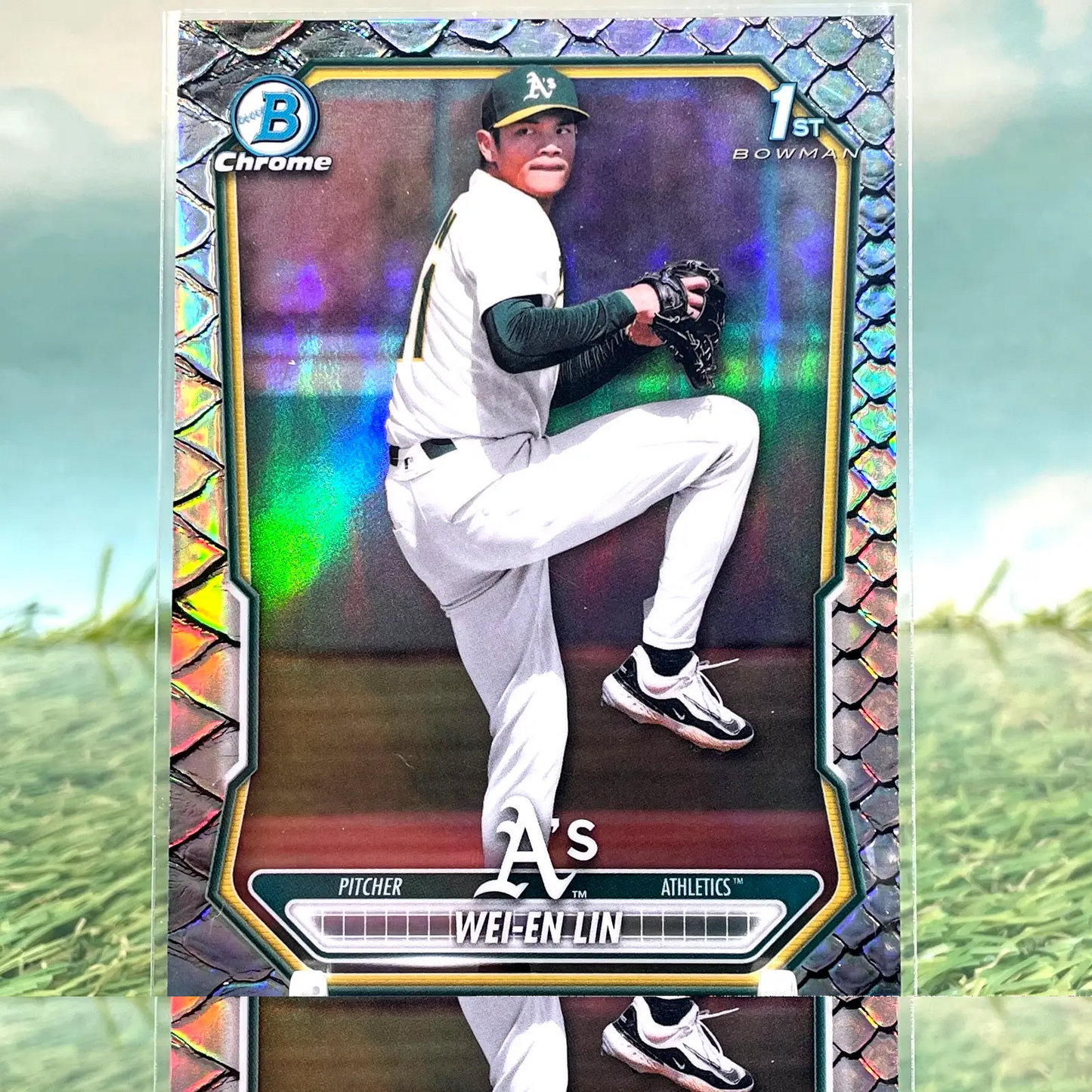 2026 Bowman Wei-En Lin #BCP-125 1st Chrome Reptilian Refractor KM101 - Baseball Card Single
