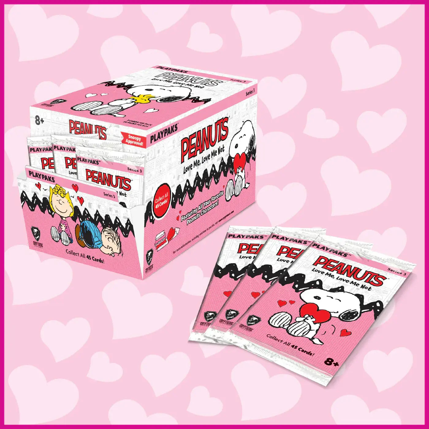 2026 Cryptozoic Peanuts Playpaks Series 3: Love Me Love Me Not Gravity Feed Box - Non-Sports Card Box