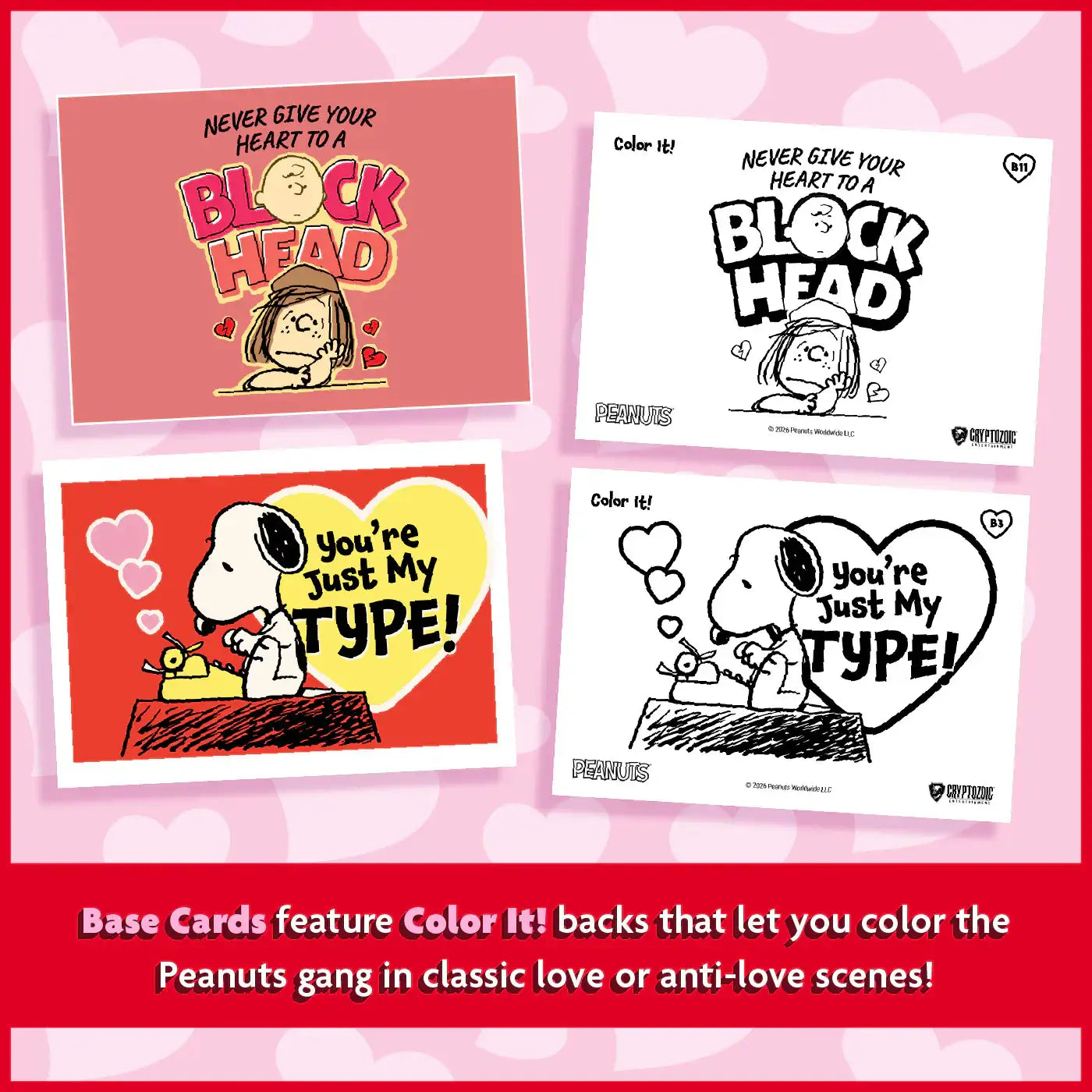2026 Cryptozoic Peanuts Playpaks Series 3: Love Me Love Me Not Gravity Feed Box - Non-Sports Card Box