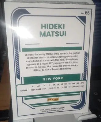 2026 Donruss #66 Hideki Matsui Optic Baseball New York Yankees Near Mint Foil - Baseball Card Single