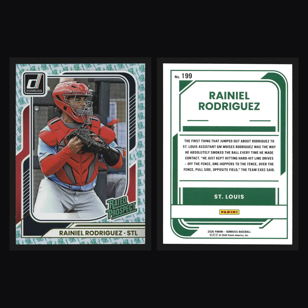 2026 Donruss Liberty Rainiel Rodriguez #199 Rated Prospect Cardinals - Baseball Card Single