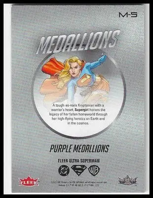 2026 Fleer Ultra Superman Medallions Purple #M-5 Supergirl